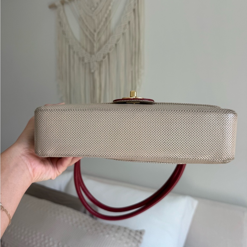 CHANEL Vintage Top Handle Shoulder Bag – Perforated Leather, Authentic - Picture 11 of 12